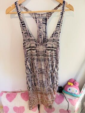 Tart Racerback Dress in Ivory, Navy and Rust